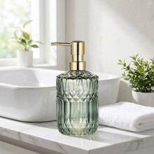 Sklenené dávkovače mydla, sada 2 kusov, 400 ml, znovu naplniteľné