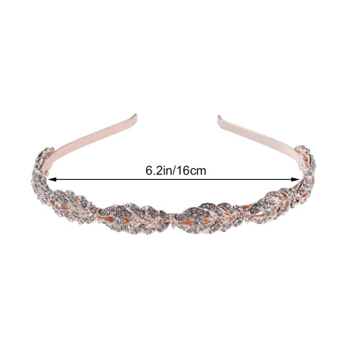 Tiara de noiva com strass e cristais em tom ouro rosa 1