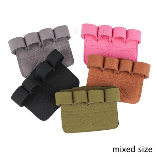 Leather Gymnastics Hand Grips for Cross Training Pull Up Workout Lifting Protection Black 2