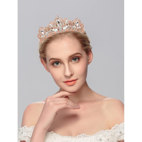 Tiara prateada com strass para mulheres e meninas (1 peça) 2