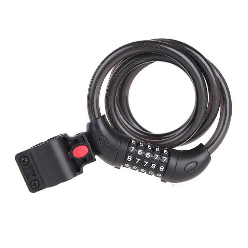 Cycle Cable Lock Motorcyclists Security Locking Black Color 120cm Size 1Pack 2