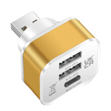 Répartiteur USB à 3 ports, accessoires d'ordinateur,-Or