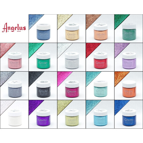 (Ruby Red) Angelus Glitterlites Paint - Sparkling Glitter Effects for Leather 1oz 2