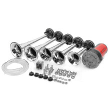 (Silver) Tromba nera a 5 tasti 12V 125dB Dixie Horn Dukes of Hazzard General Lee Universale Auto Camion Barca
