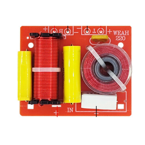 (120W) 2-Way High Low Frequency Speaker Crossover Distributor for Home Sound System Upgrade