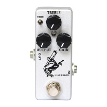 (Silver) Goldener True Bypass Overdrive Boost Gitarreneffektpedal, Vollmetallgehäuse