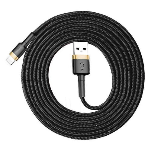 (Multicolor, Black Gold) BASEUS Cafule Series 2m datasynkroniseringsladekabel for iPhone X 8 8 Plus