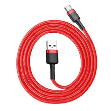 (Red, Red) BASEUS Cafule Series 1M 3A USB C dataoverførings- og ladekabel for Huawei Xiaomi og mer