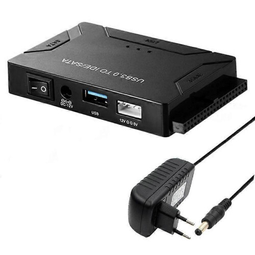 (Multicolor, EU Plug) USB 3.0 harddisk til SATA IDE adapterkonverter med strømbryter multifunksjonell Easy Drive