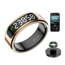 (Gold, 10) COLMI R12 Smart Ring with Touchscreen and Wireless Charging