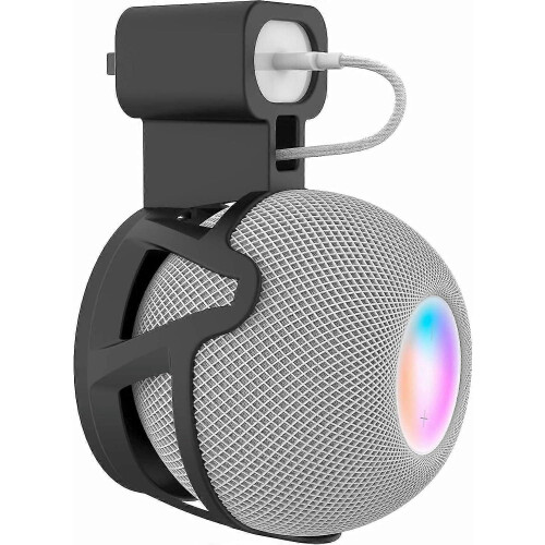 (Black, British Standard) Support mural pour HomePod Mini avec gestion des câbles