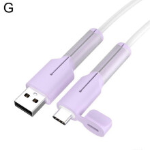 (Purple) 25-26 Silikonowy pokrowiec ochronny na kabel ładujący z zabezpieczeniem przed zerwaniem, pokrowiec na kabel danych
