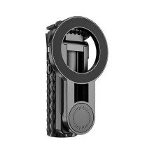 (Black) Universell sammenleggbar, uttrekkbar, trådløs Bluetooth-selfiestangstativ for iPhone