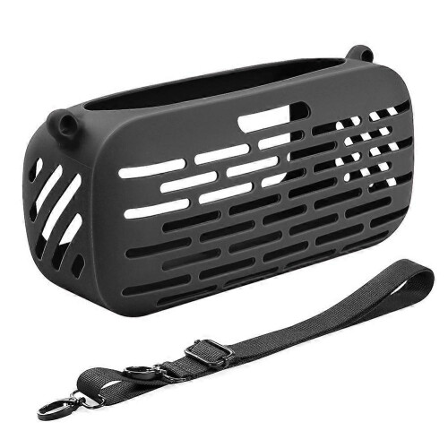(Black) Bose SoundLink Max Silicone Case Scratchproof Shoulder Strap Durable Protector Skin A