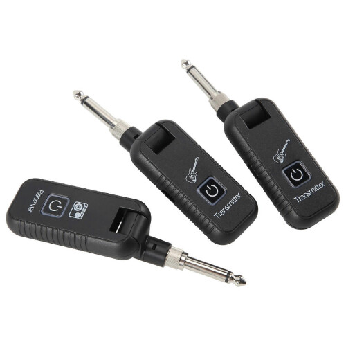(Black, 1 To 2) 2,4 GHz oppladbar trådløs gitarsystem sender/mottaker 1 til 1