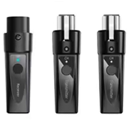 (Black, 1 Tray 2) 2.4GHz XLR Wireless Microphone System Rechargeable Transmitter Receiver Audio Adapter A