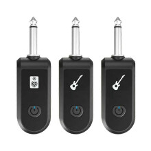 (Black) Ricetrasmettitore wireless per pickup per chitarra 2.4G Plug Play per interfaccia audio da 6,35 mm Elec Instr B