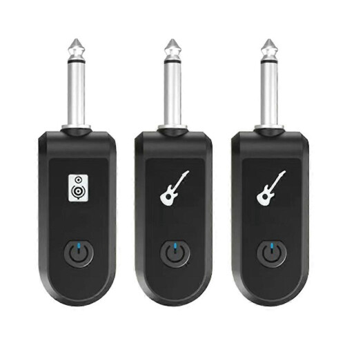(Black) 2.4G Wireless Guitar Pickup Transceiver Plug Play for 6.35mm Audio Interface Elec Instr B