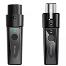 (Black, 1 To 1) Sistema microfonico wireless XLR a 2,4 GHz con trasmettitore, ricevitore e adattatore audio ricaricabile A