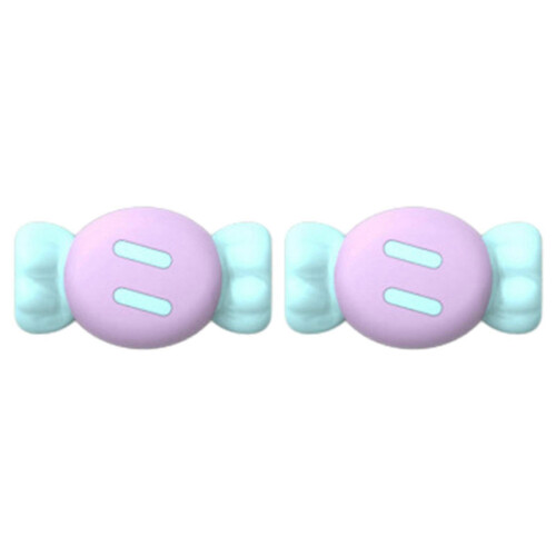 (Blue Purple) 1 Pair Silicone Candy Non-Slip Universal Charger Cable Protector Data Wire End Cover