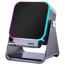 (Black) 5-in-1 Multifunctional Wireless Speaker Ambient Light Sensor Folding Phone Stand Charger