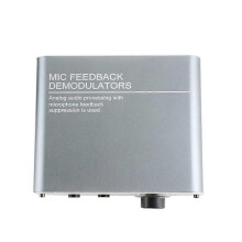 (Grey, Eu plug) 4-Kanal-Mikrofon mit Rückkopplungsunterdrückung für Front-Stage-Effekte, Frequenzverschiebungs-EQ, schwarzer EU-Stecker