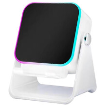 (White) 5-in-1 Multifunctional Wireless Speaker Ambient Light Sensor Folding Phone Stand Charger