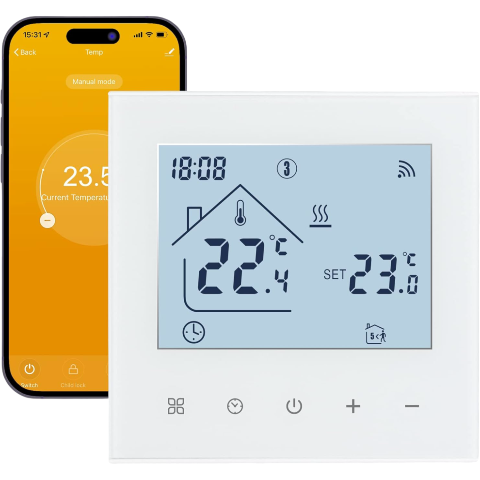 Smart Wi-Fi Room Thermostat For Gas Boiler And Heating White Â Digital Heating Controller, Tuya Smart Home 5908102001220