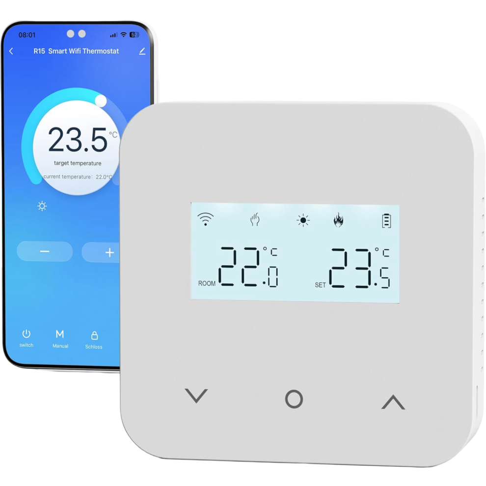 Wireless Wi-Fi Room Thermostat For Gas Boiler Smart White Â Tuya Heating Controller, Smart Life Thermostat 5908102001268