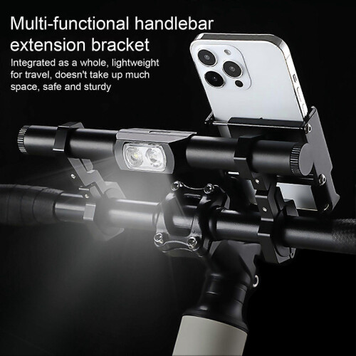 Bicycle Handlebar Extender Rack with LED Light 6 Modes Waterproof Adjustable Lightweight 2