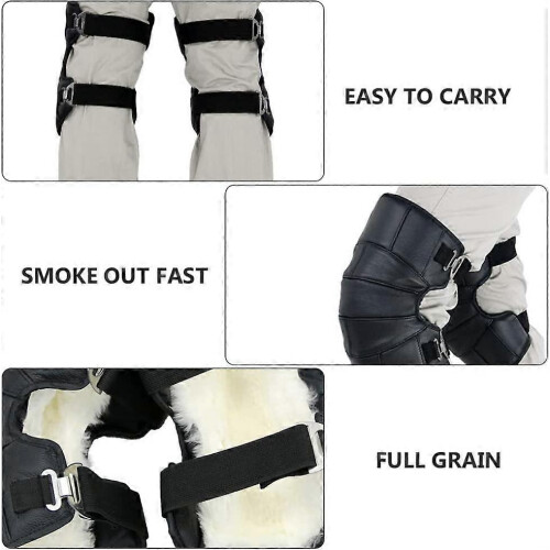 Motorcycle Knee Warmers Windproof Pad Sleeve Protector Winter Riding 1set black 2