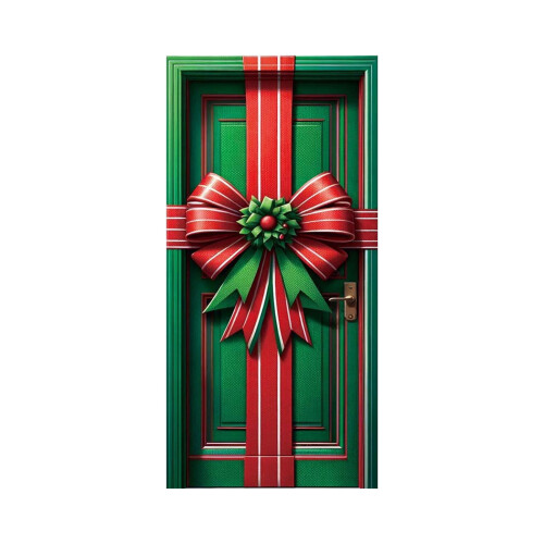 Santa Pattern Christmas Door Curtain 35x71 Inch 1