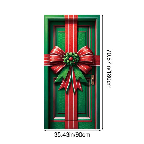 Santa Pattern Christmas Door Curtain 35x71 Inch 2