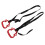 2Pcs Monkey Kids Rings 150KG Ergonomic Portable Outdoor Pull Up Adjustable Straps Red 2