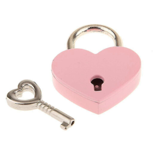 Mini Metal Heart Padlock with Key 3-Pack Pink 1