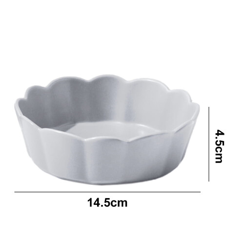 Ceramic Pet Bowl Flower Design Anti-Spill White 1