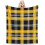 Yellow Black Plaid Fleece Throw Blanket 80"x60" 2