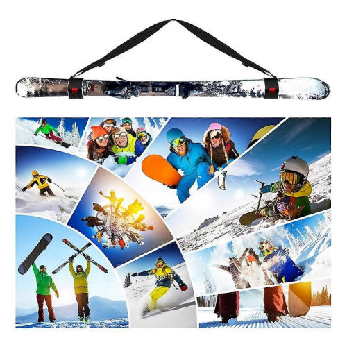 4 Pack Ski Carrier Straps Adjustable Shoulder with Cushioned Fastener Tape Strap Loop 1
