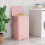 Pink Collapsible Laundry Hamper with Lid 100L 2