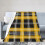 Yellow Black Plaid Fleece Throw Blanket 80"x60" 5