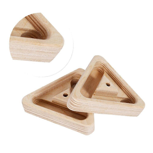 2 Pack Triangular Wood Climbing Fingerboard 3 Multi-Depth Pockets for Finger Arm Workout 1