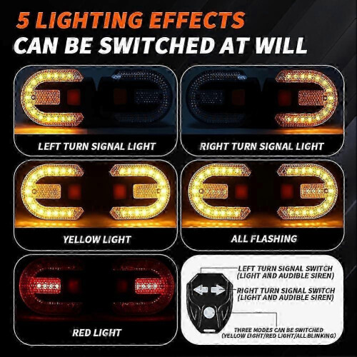 4Pcs Bicycle Turn Signals with Alarm Remote Control Integrated Tail Light Waterproof Str 2