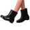 Women's Rain Boots Cowhide Sole Mid-Cut Black 4