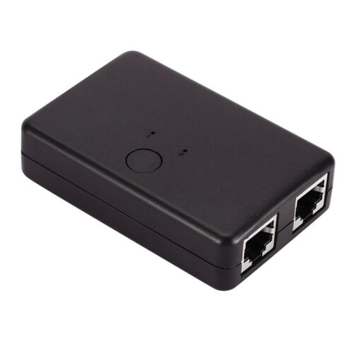2X 2 Port Network  RJ45  Network Splitter Cable Extender 100Mbps Selector Power Free 2 Way Adapter Connector 2