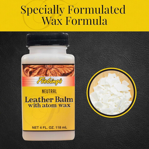 Fiebing's Neutral Leather Balm - With Atom Wax for Conditioning 4oz 2