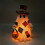 (A) Lighted Patchwork Ghost Figurine with Pumpkin Lantern Halloween Tabletop Lamp Ornament 2