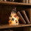 (A) Lighted Patchwork Ghost Figurine with Pumpkin Lantern Halloween Tabletop Lamp Ornament 7
