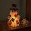 (A) Lighted Patchwork Ghost Figurine with Pumpkin Lantern Halloween Tabletop Lamp Ornament 8