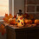 (A) Lighted Patchwork Ghost Figurine with Pumpkin Lantern Halloween Tabletop Lamp Ornament 10