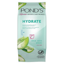 POND'S Micellar Makeup Remover Wipes, Removes Waterproof Mascara, with Aloe Vera & Vitamin B3, Alcohol-Free Facial Cleansing Wipes for Dry Skin, 25 Ct